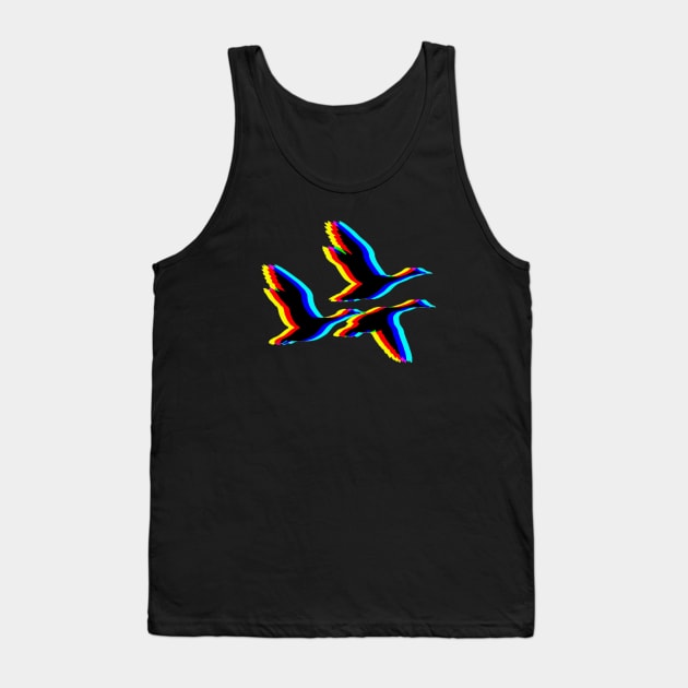 Multi-Colored Flying Geese Tank Top by OnlyGeeses